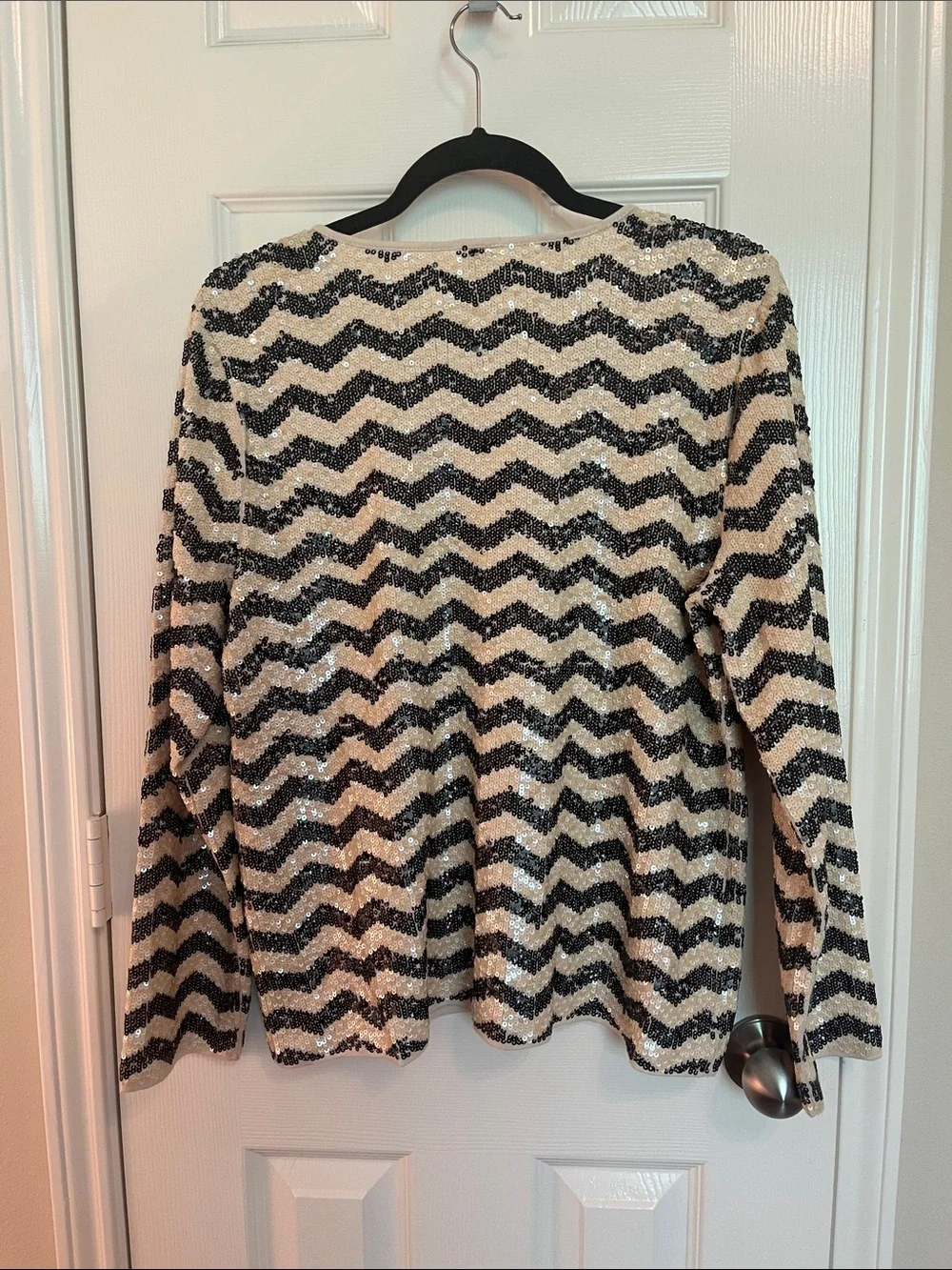 J. Crew Sequin Chevron Top